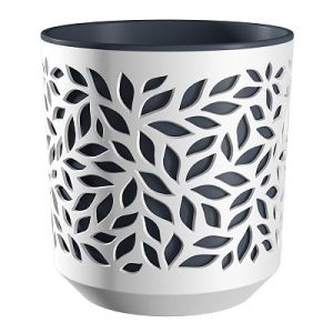 Кашпо «Leaves» 1,25л Белый/Антрацит (КШ-9829) (27) ВМС