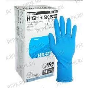 Перчатки HIGH RISK медицинские диагностические.латексные нестерильные XL /25 пар/САД