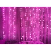 Гирлянда шторы 3*2,5 Розовые