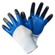 Перчатки нейлоновые с резиновым покрытием голубые/САД